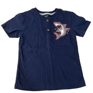 Garanimals Navy Blue Shark Henley T Shirt Size 5T